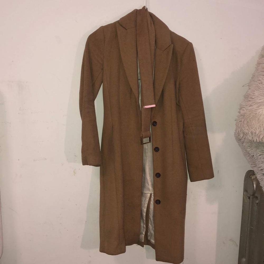 H&M brown trench pea coat